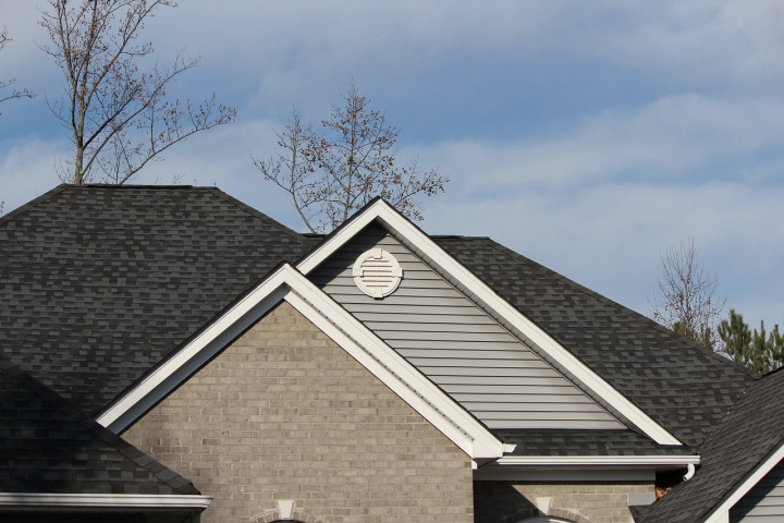 house roofline with gutters